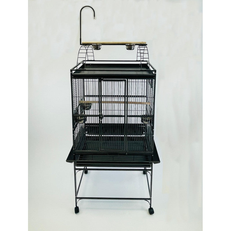 32X23" PLAY TOP PARROT CAGE WITH ROLLING STAND