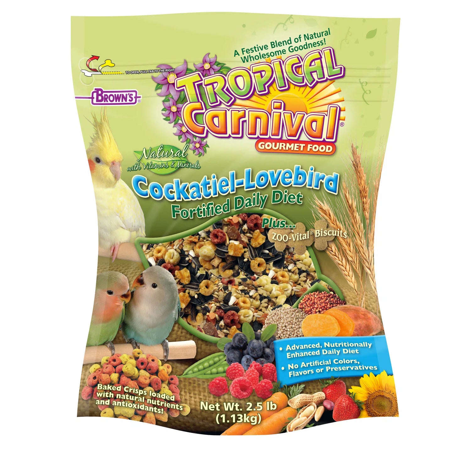 Brown's Tropical Carnival® Natural Cockatiel-Lovebird Fortified Daily Diet