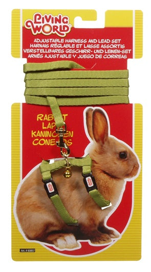 Living World Harness and Lead Set for Rabbits, Red 1.2m (4ft) Lead