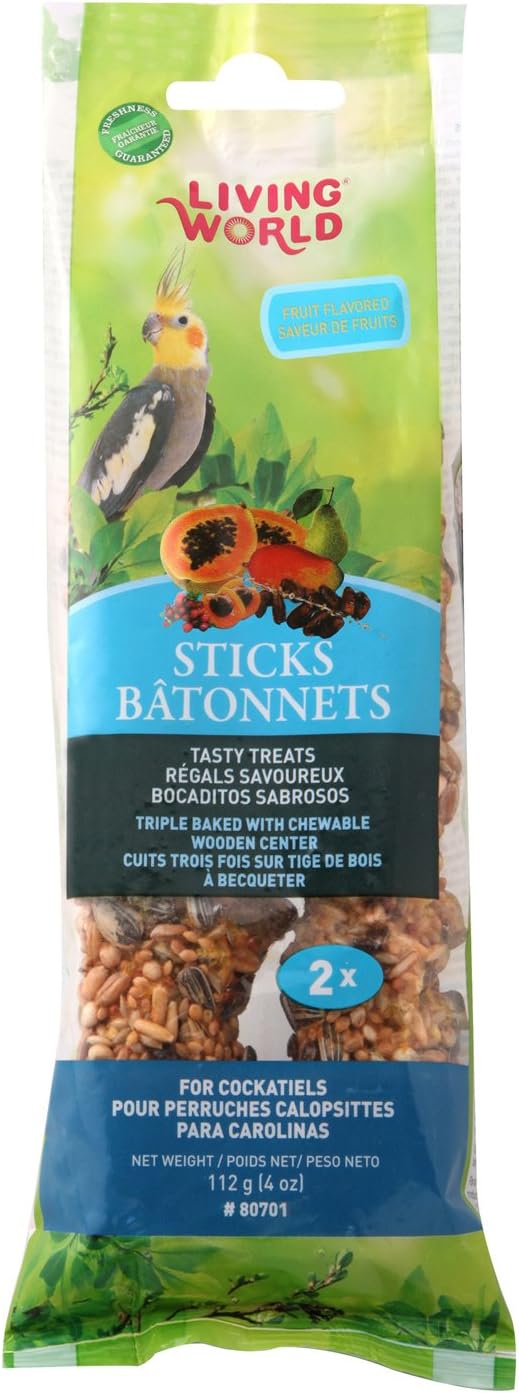 Living World Cockatiel Treat Sticks, Honey Flavour