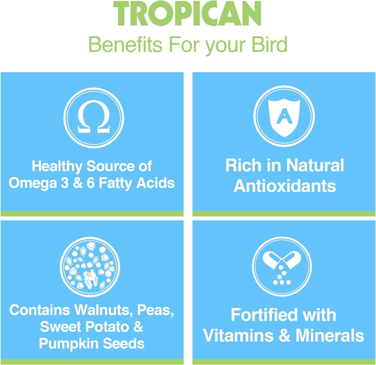 HARI Tropican High Performance Formula Parrot Food, 4 mm Granules