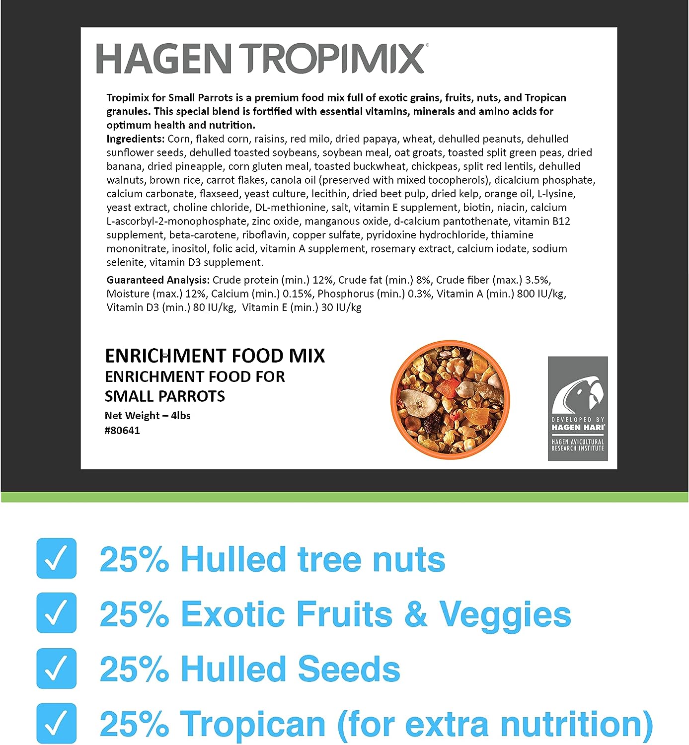 HARI Tropimix Enrichment Food for Small Parrots