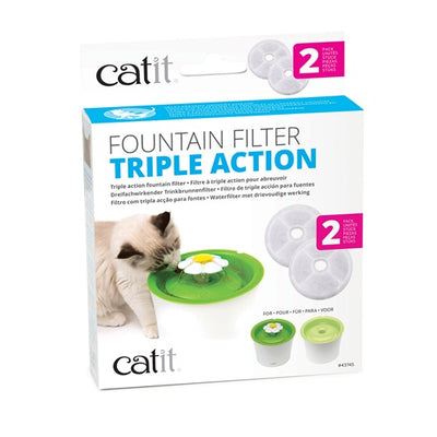 Catit Triple Action Fountain Filter - 2 pack