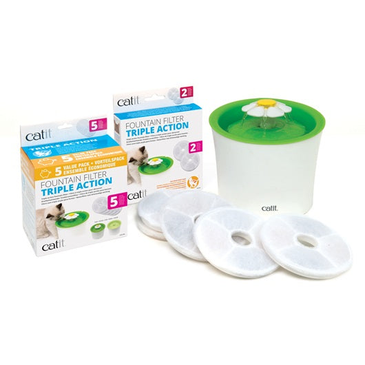 Catit Triple Action Fountain Filter - 5 pack