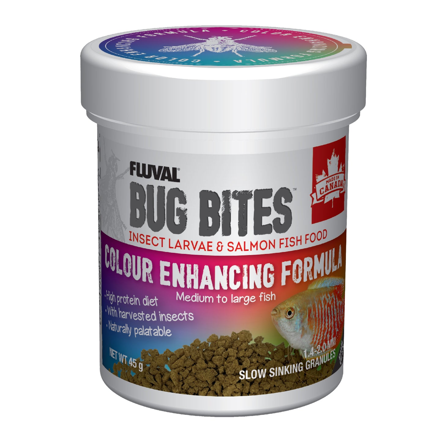 Fluval Bug Bites ClrEnh. Formula - M to L - 45g