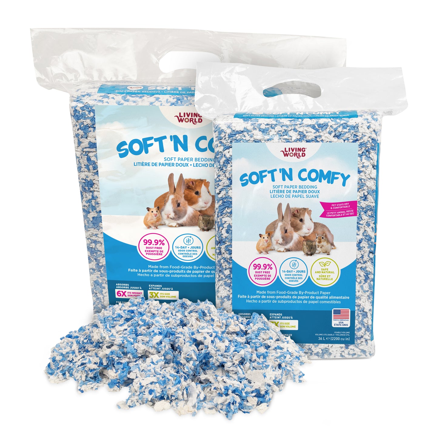 Living World Soft 'N Comfy Bedding, White/Blue
