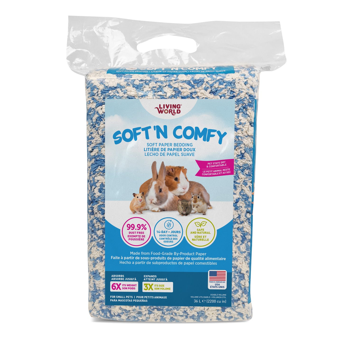 Living World Soft 'N Comfy Bedding, White/Blue