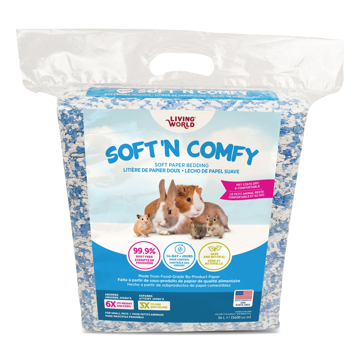 Living World Soft 'N Comfy Bedding, White/Blue