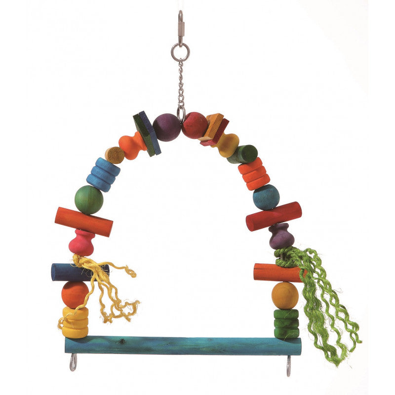 Medium Arch Parrot Bird Swing with Wooden Blocks