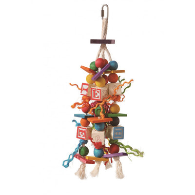 Parrot Bird Toy with ABC Wood Blocks