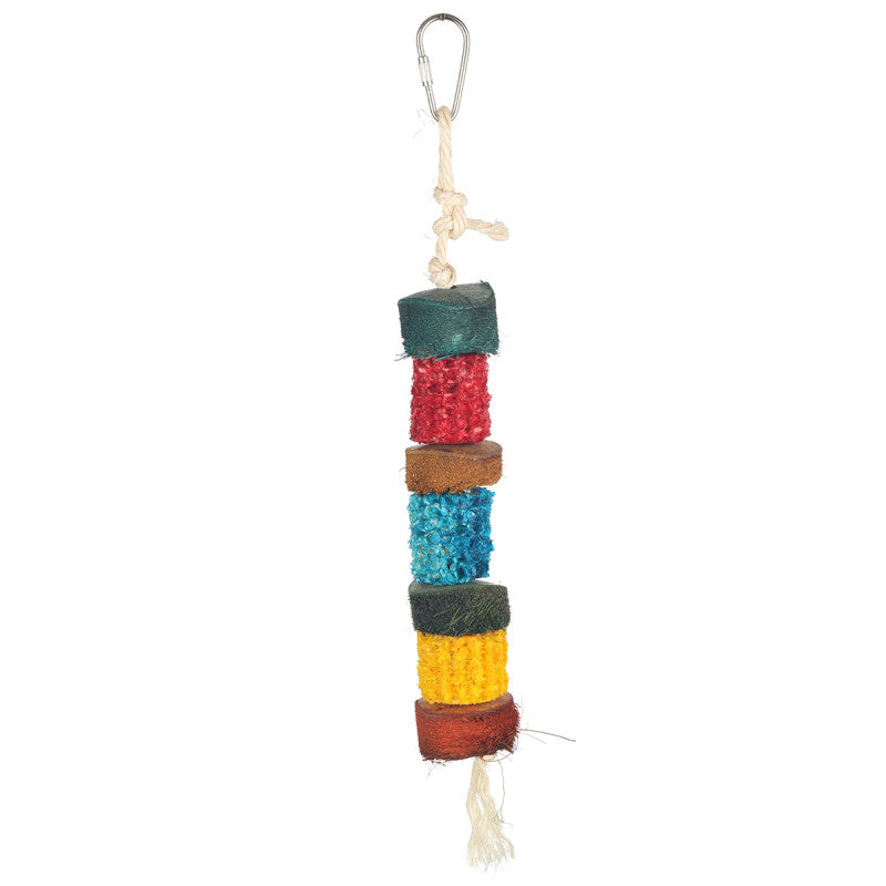 Parrot Toy with Coconut Husk and Corn cobs