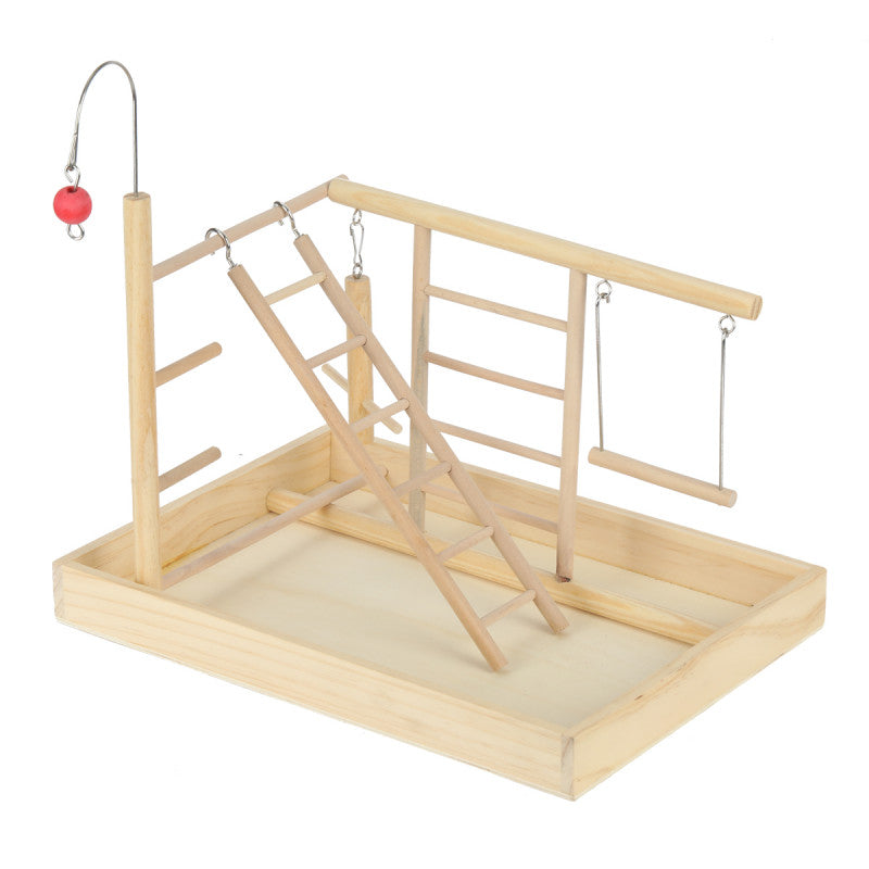 Small Wood Table Top Bird Play Gym