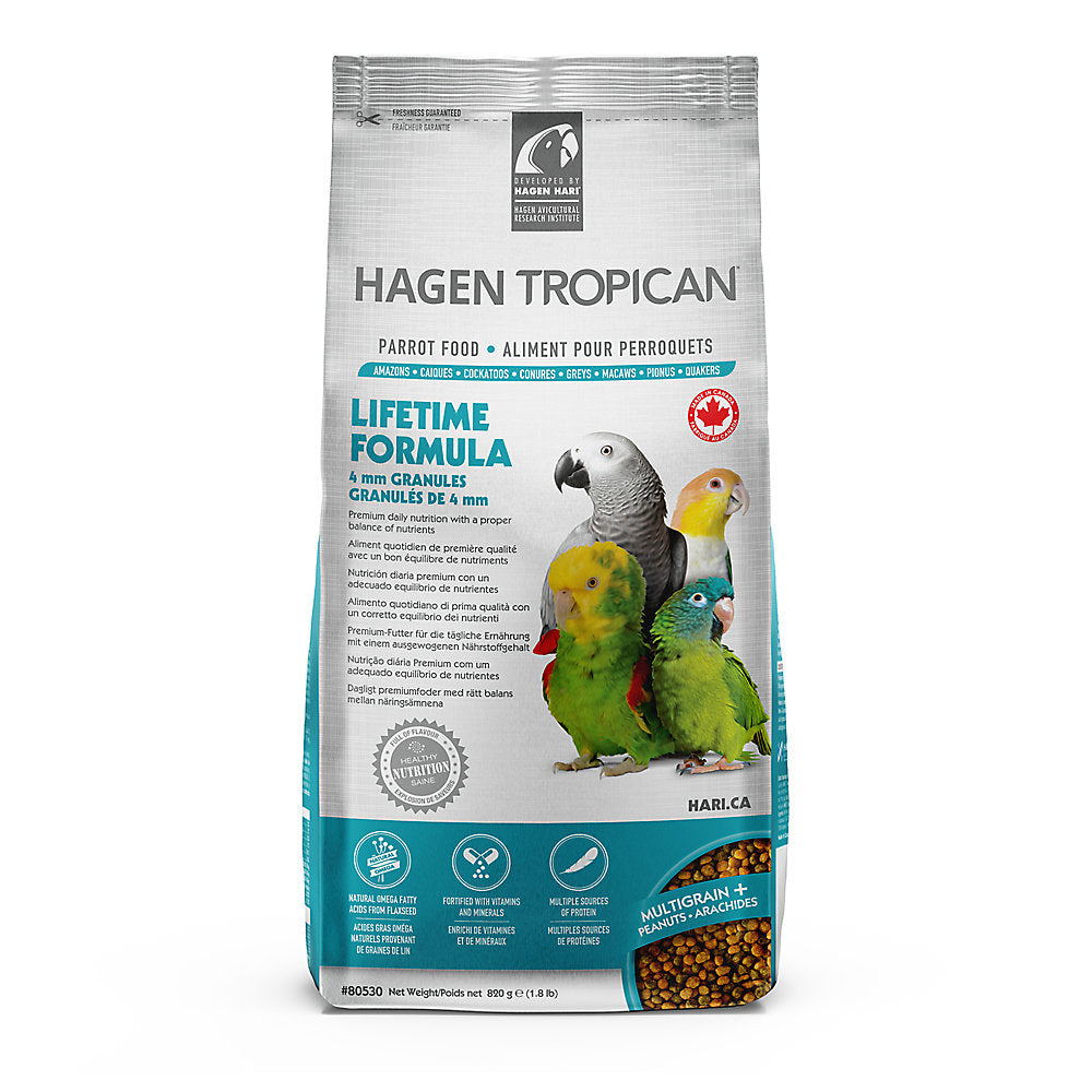 HARI Tropican Lifetime Formula Parrot Food, 4 mm Granules