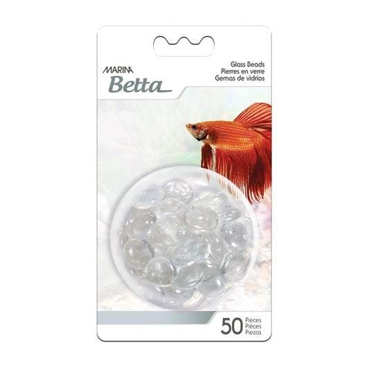 Marina Betta Decorative Marbles, Clear 50 pieces