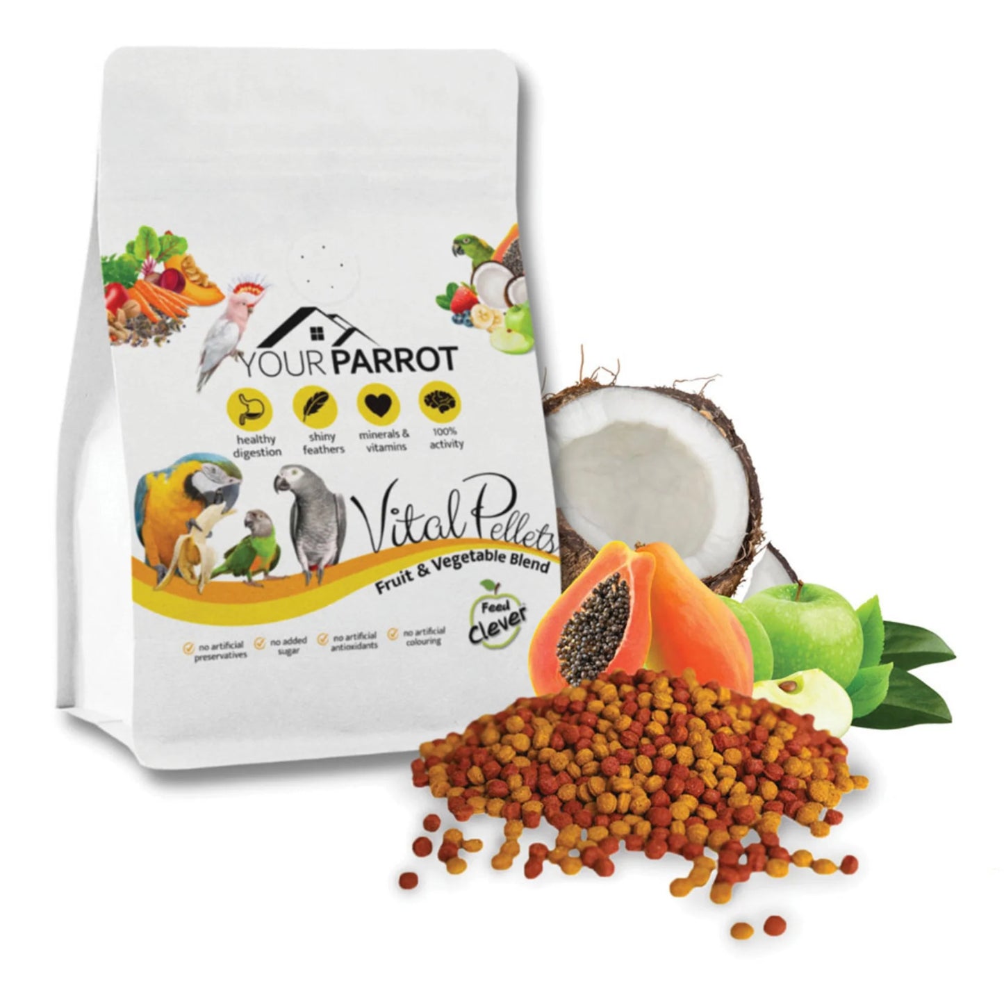 Your Parrot Fruit & Vegetable Blend Vital Pellets | Complete Parrot Food