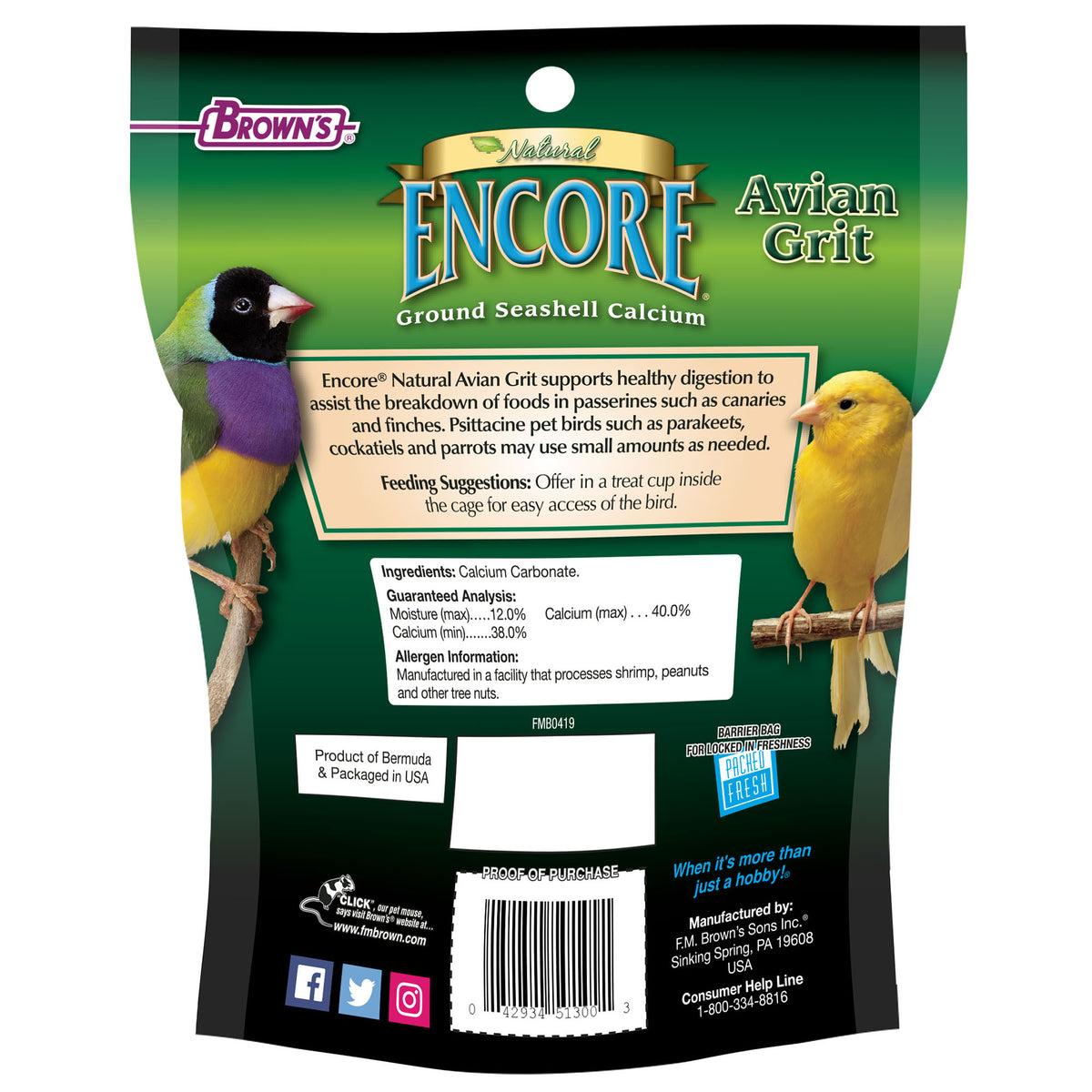 BROWN Avian Grit Plus
