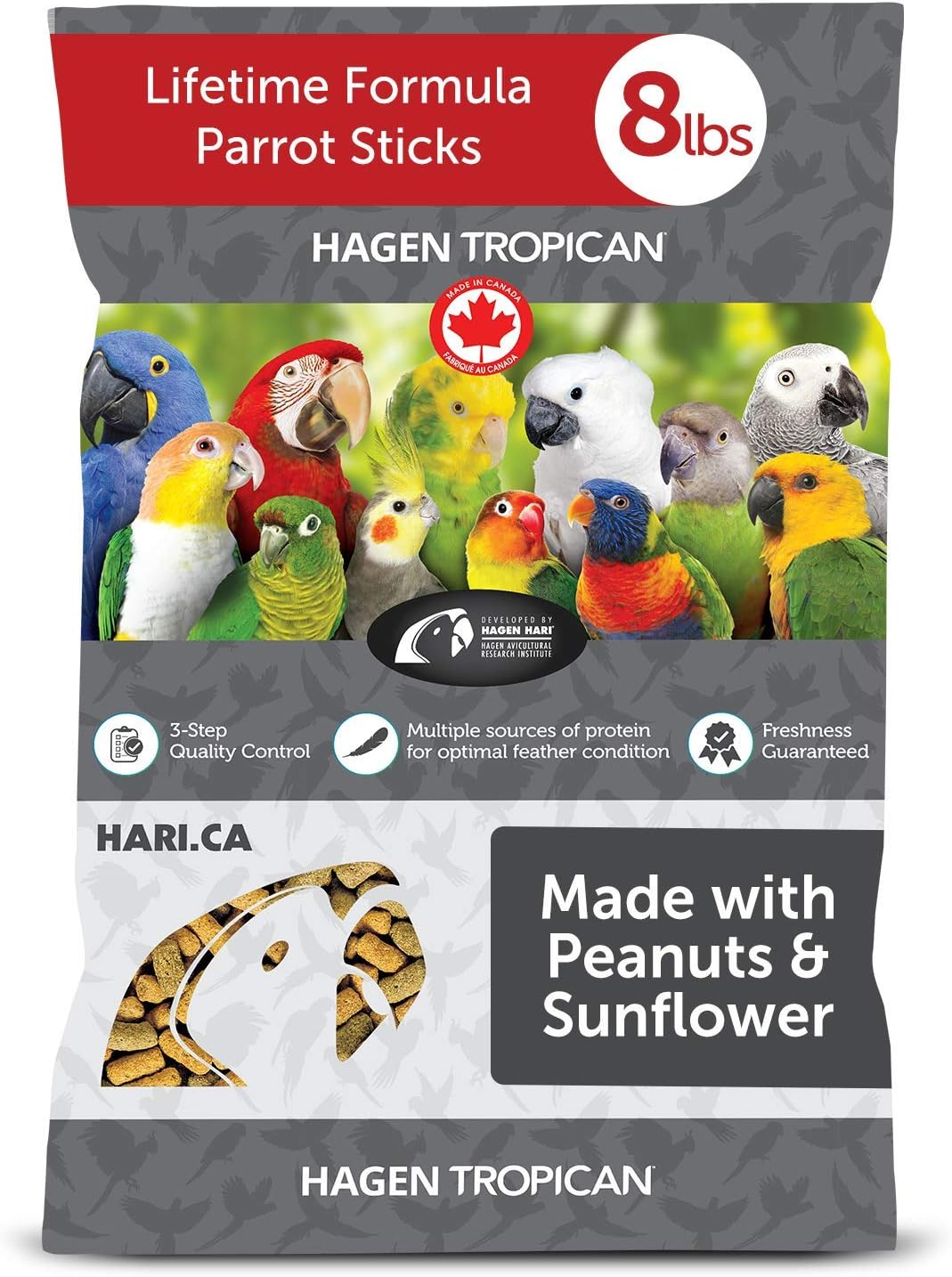 HARI Tropican Lifetime Formula Parrot Food Sticks