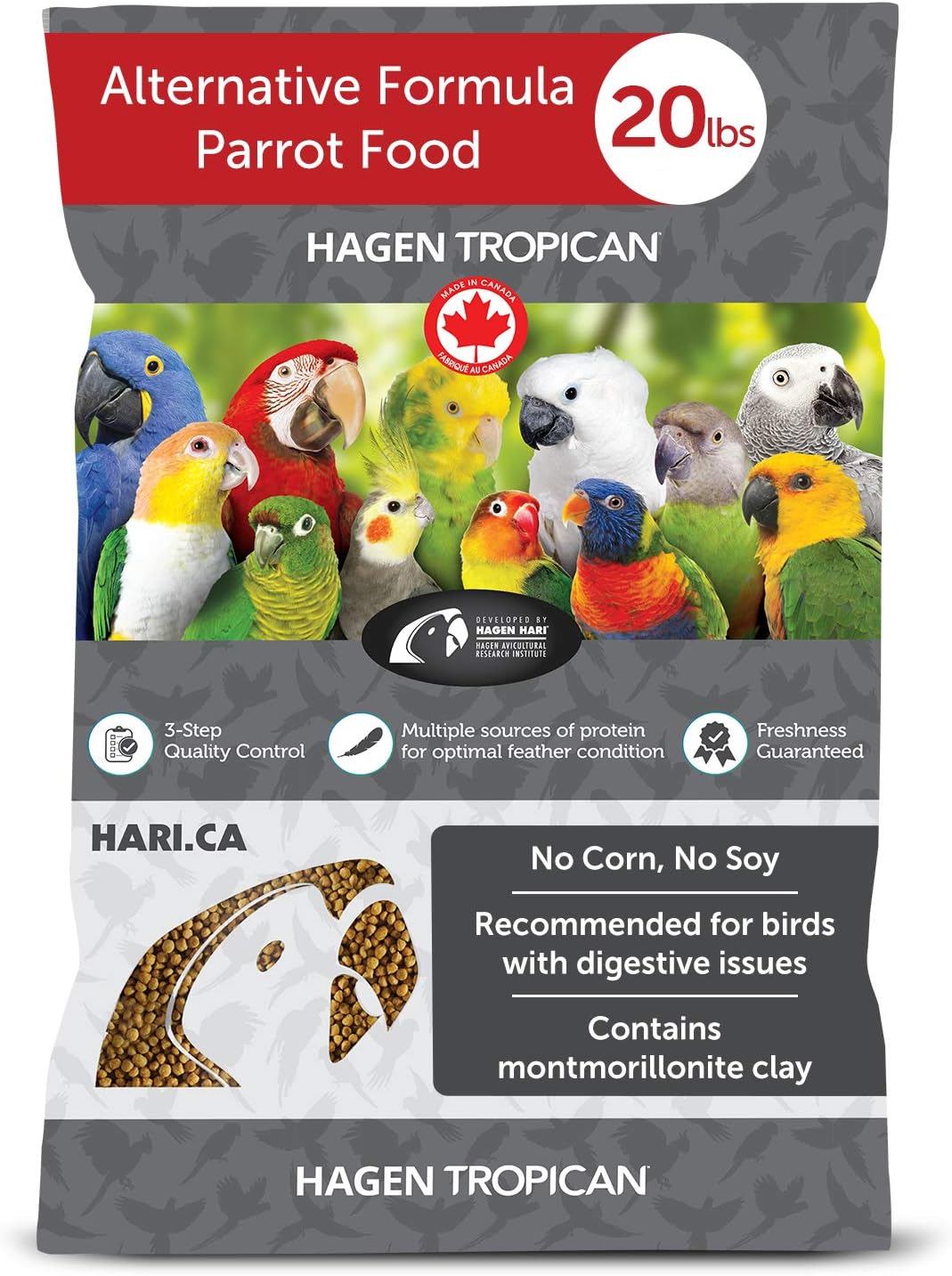 HARI Tropican Alternative Formula Parrot Food, 4 mm Granules