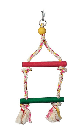 Junglewood Bird Toy, 2-Step Rope Ladder, Small