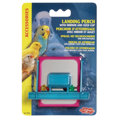 Living World Landing Perch Feeder with Mirror & Beads