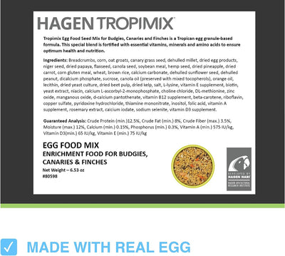 HARI Tropimix Egg Food Mix for Budgies, Canaries & Finches