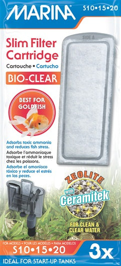 Marina Bio-Clear Cartridge for Slim Filters - 3 pack (S10, S15, S20)