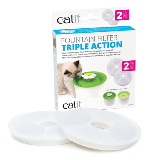 Catit Triple Action Fountain Filter - 2 pack