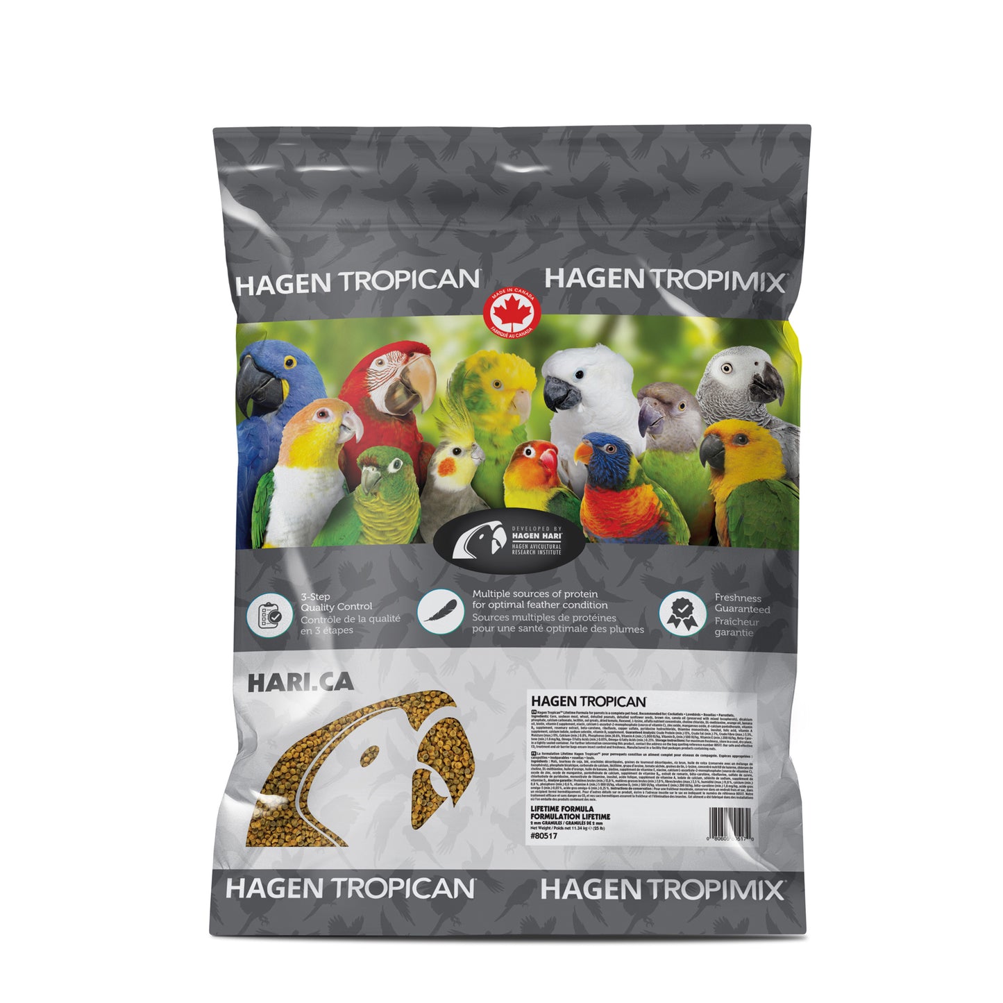 HARI Tropican Lifetime Formula Parrot Food, 2 mm Granules