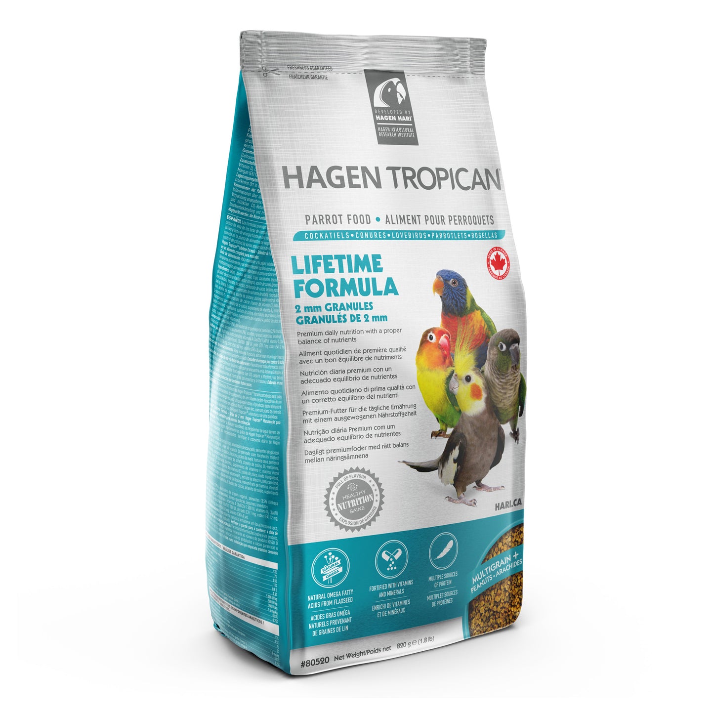 HARI Tropican Lifetime Formula Parrot Food, 2 mm Granules