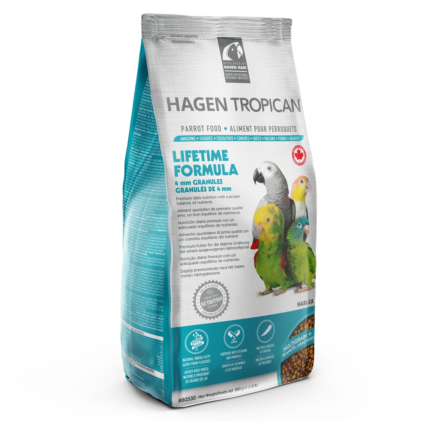 HARI Tropican Lifetime Formula Parrot Food, 4 mm Granules