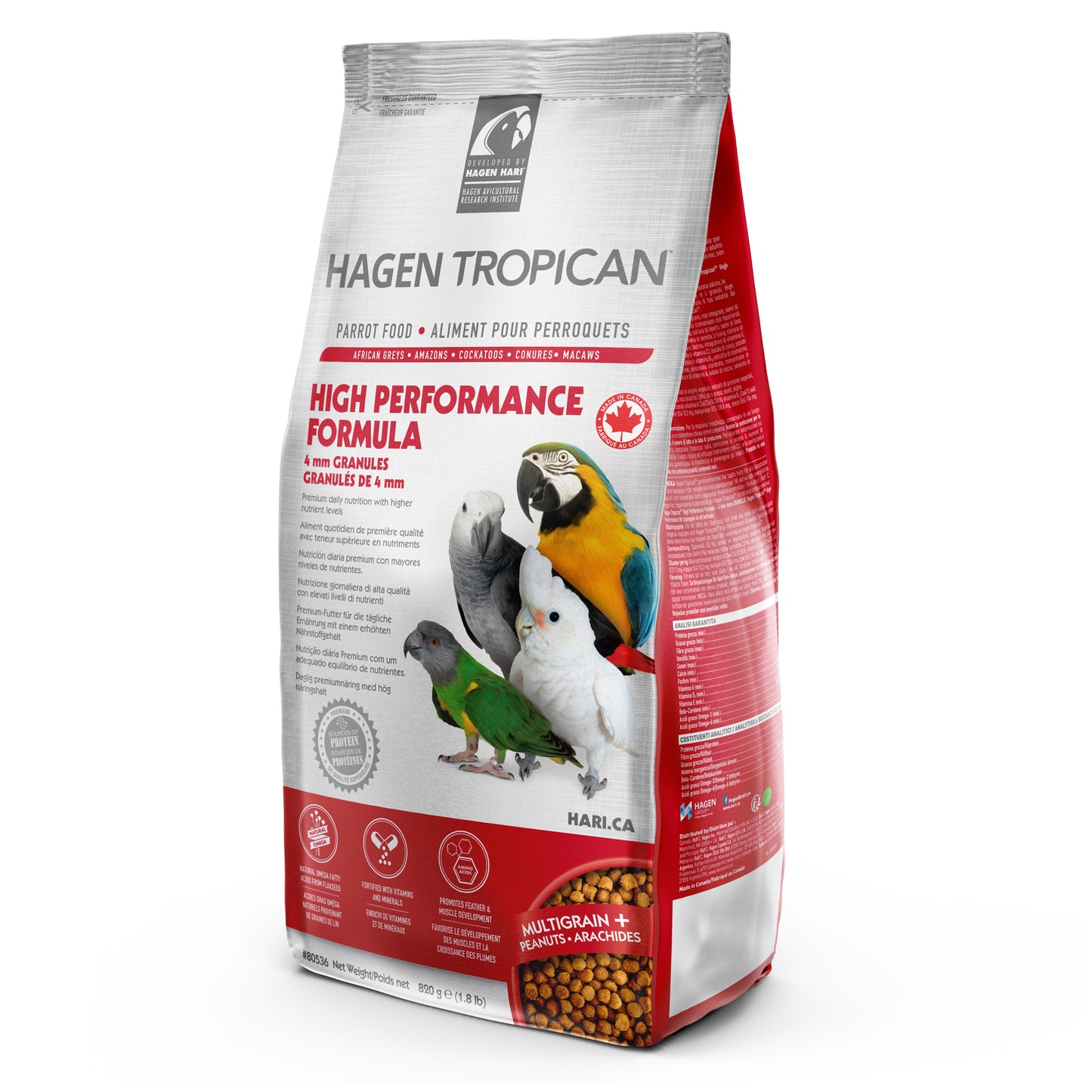 HARI Tropican High Performance Formula Parrot Food, 4 mm Granules