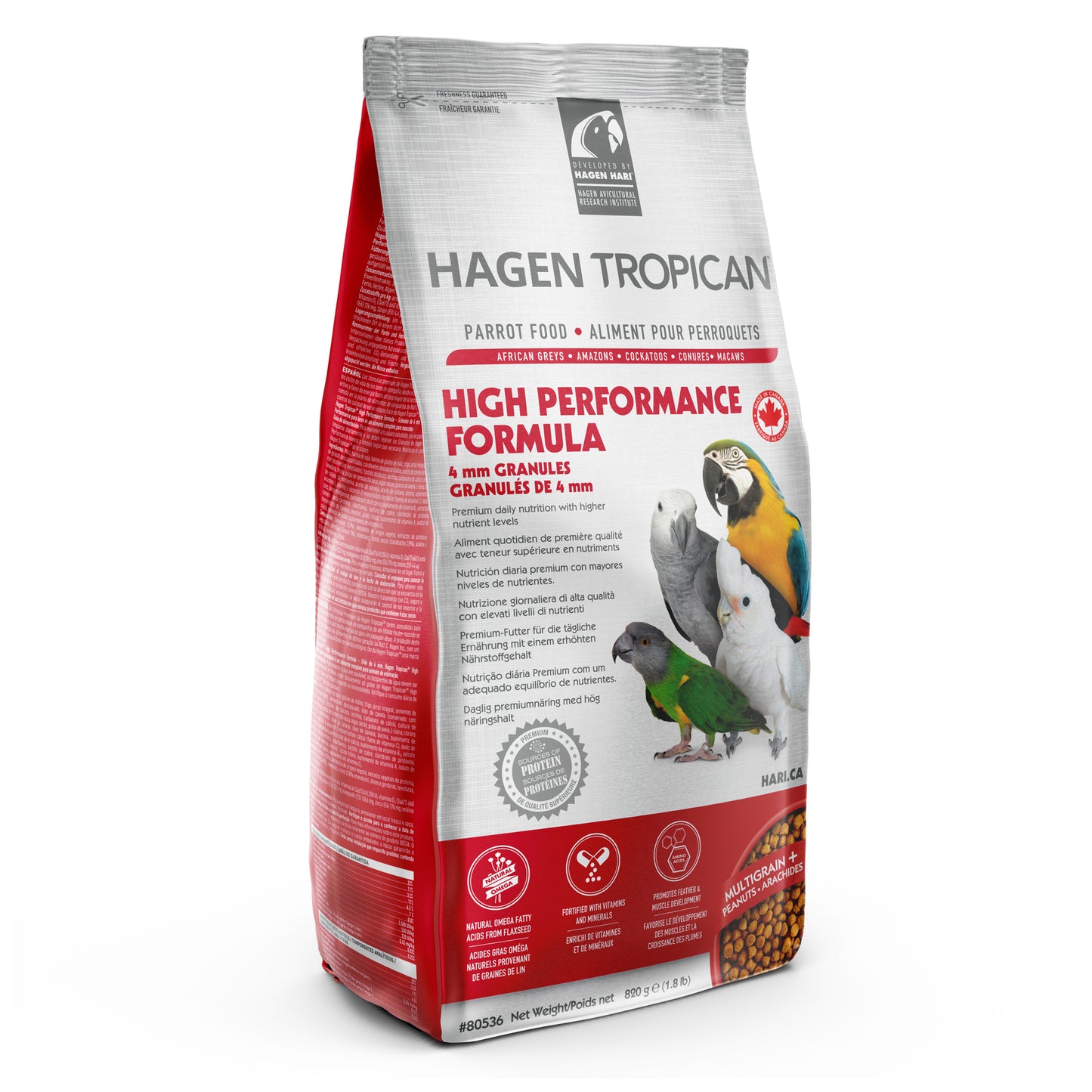 HARI Tropican High Performance Formula Parrot Food, 4 mm Granules