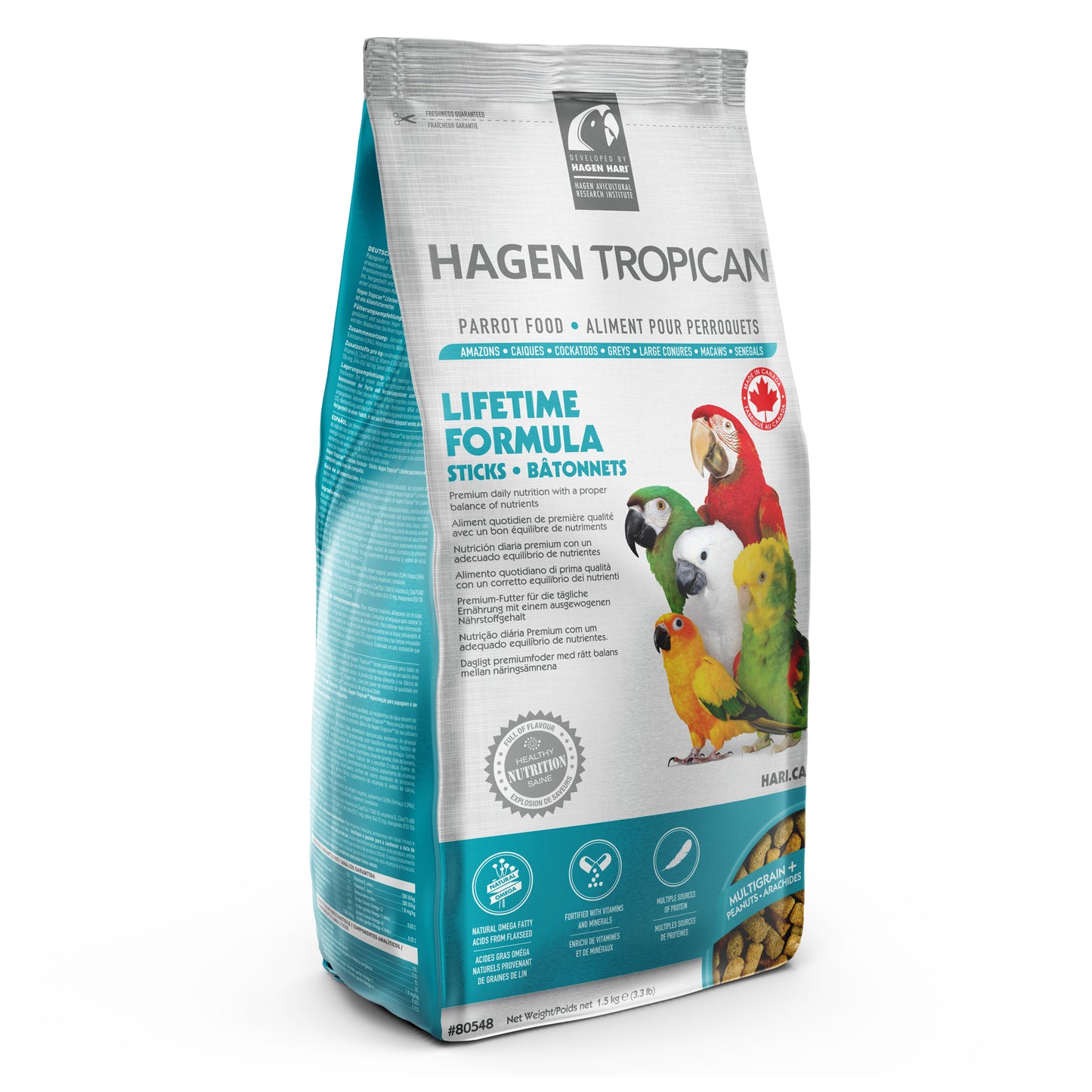 HARI Tropican Lifetime Formula Parrot Food Sticks