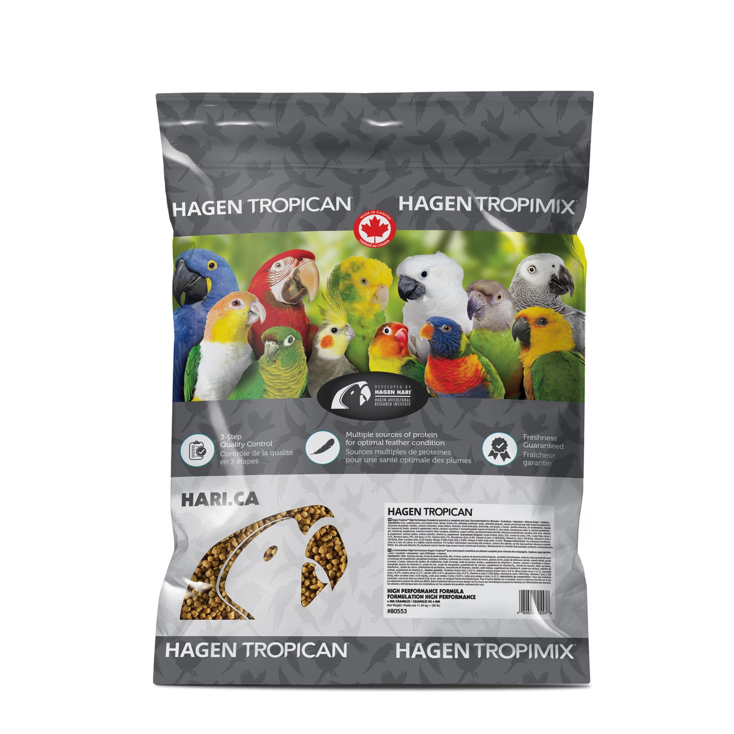 HARI Tropican High Performance Formula Parrot Food, 4 mm Granules