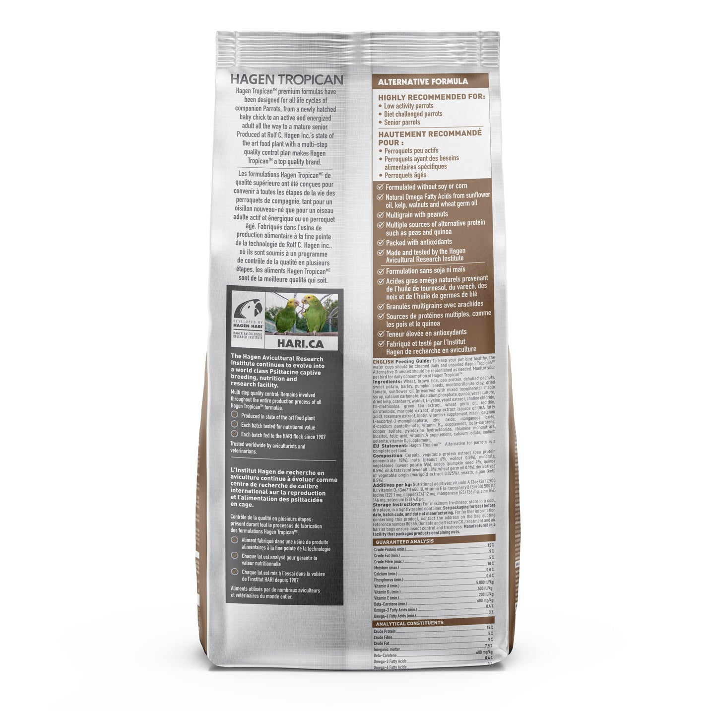 HARI Tropican Alternative Formula Parrot Food, 4 mm Granules