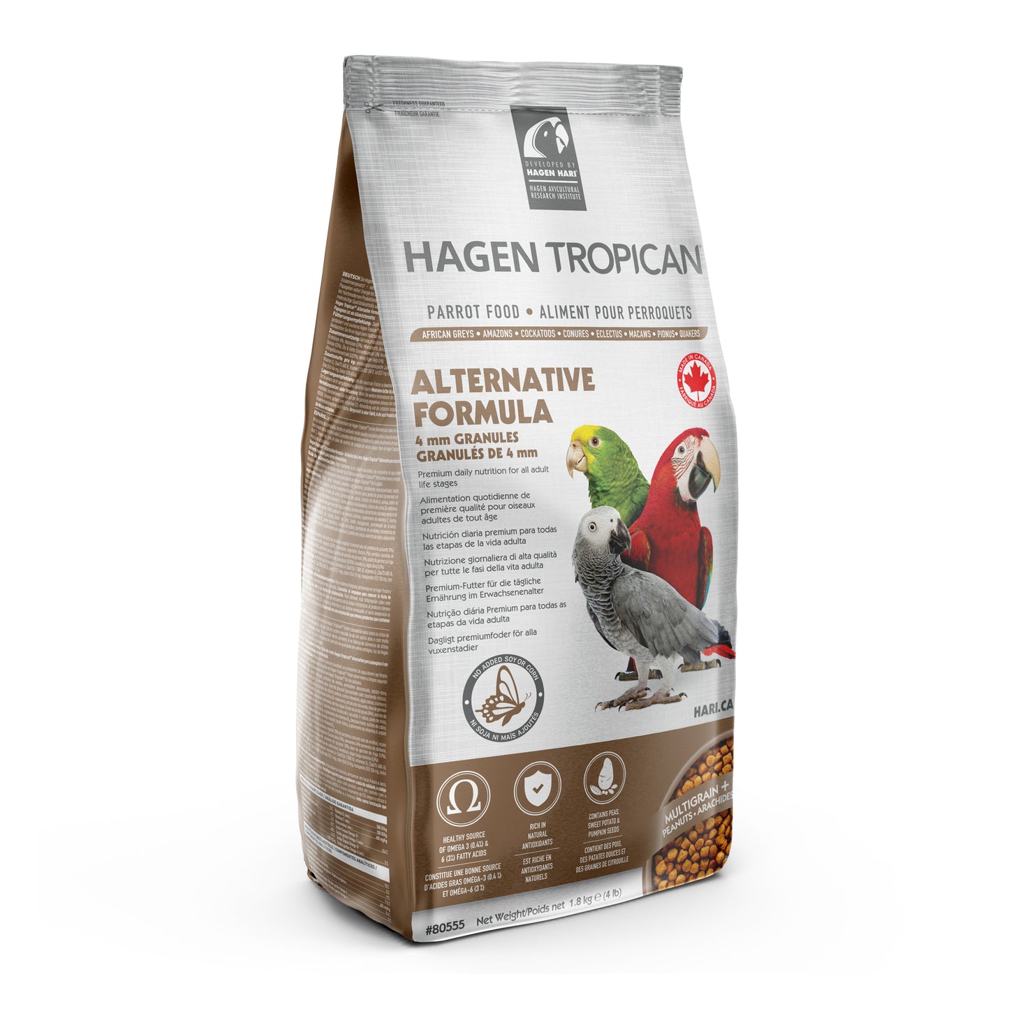 HARI Tropican Alternative Formula Parrot Food, 4 mm Granules