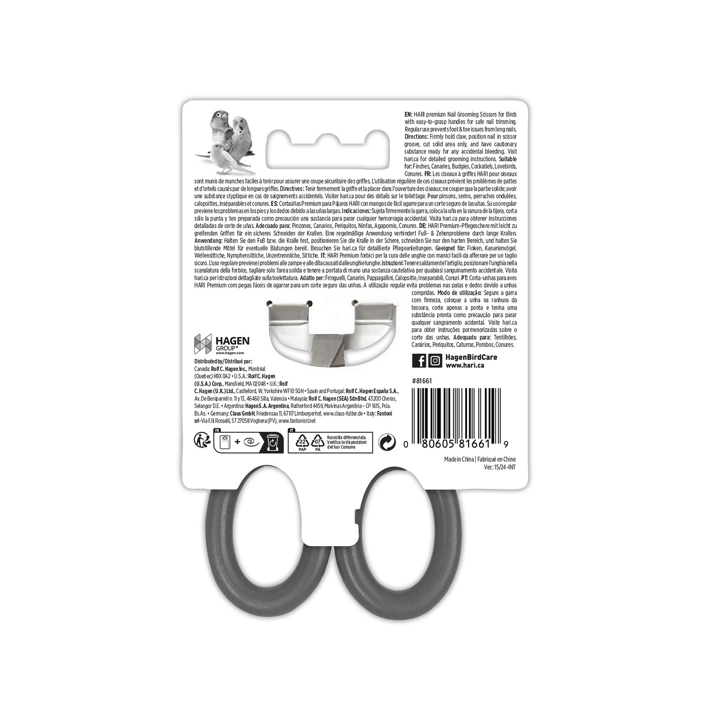 HARI Nail Grooming Scissors for Birds