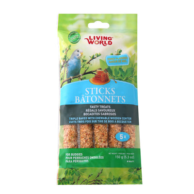Living World Budgie Treat Sticks, Honey Flavour
