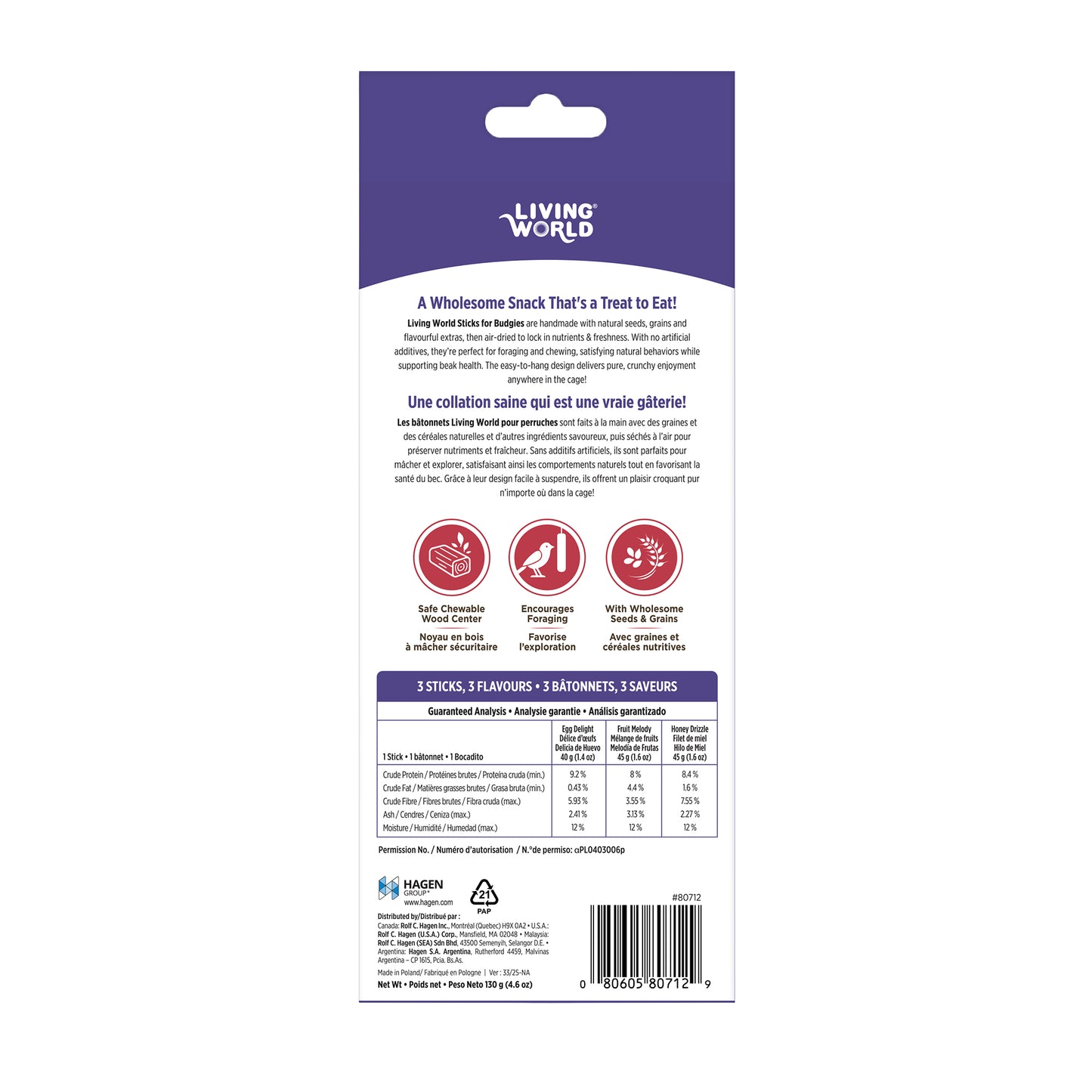 Living World Sticks - Budgie Treat - Variety Pack