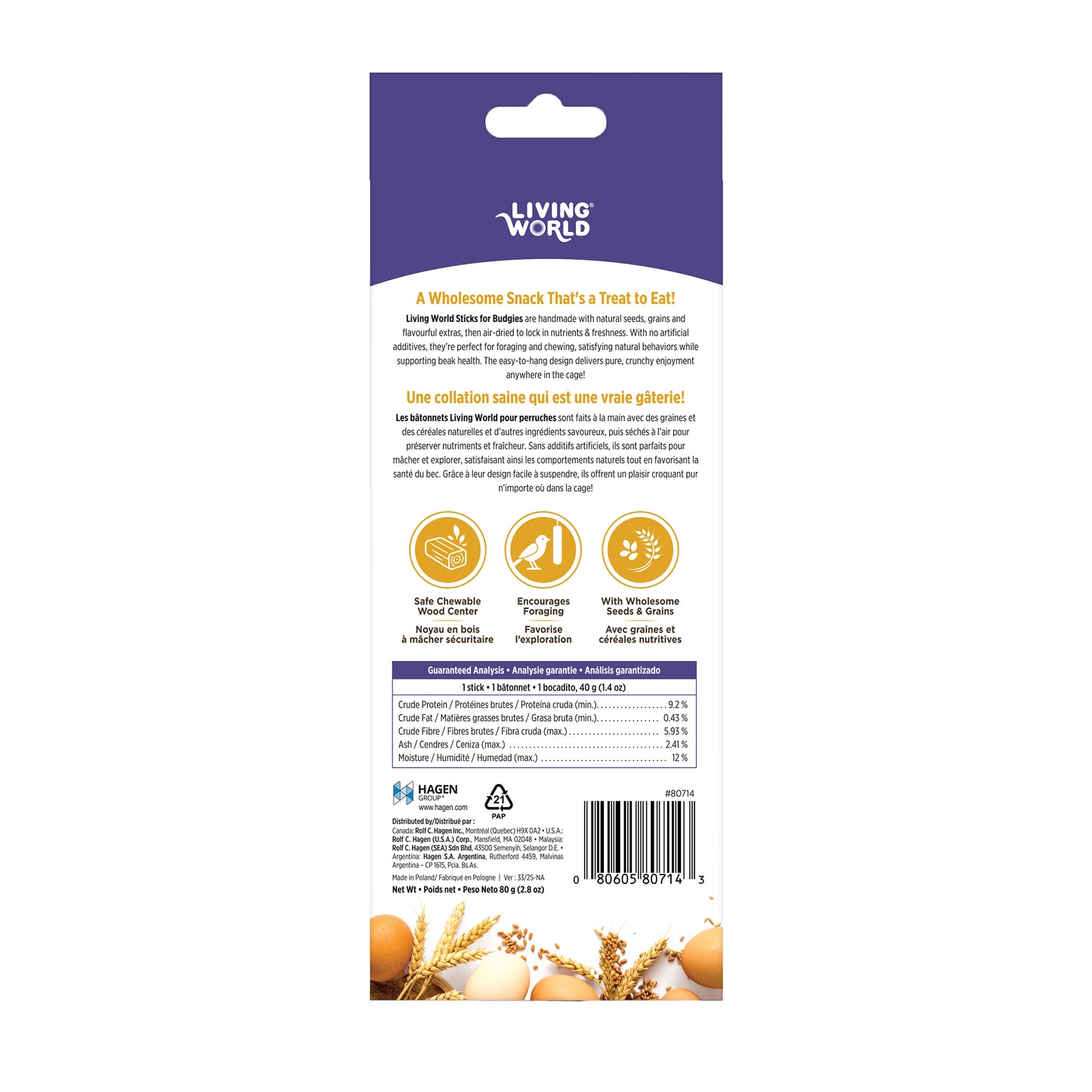 Living World Sticks - Budgie Treat - Egg Delight