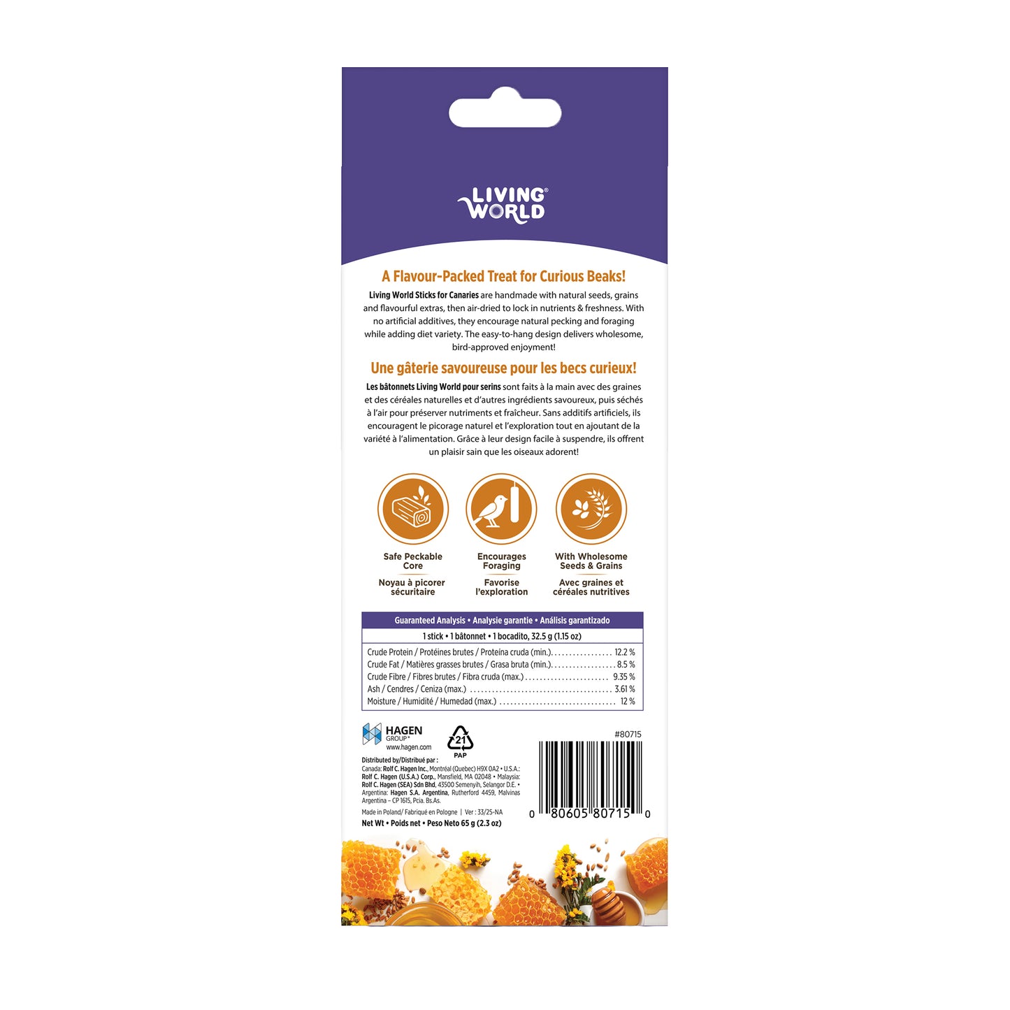 Living World Sticks - Canary Treat - Honey Drizzle