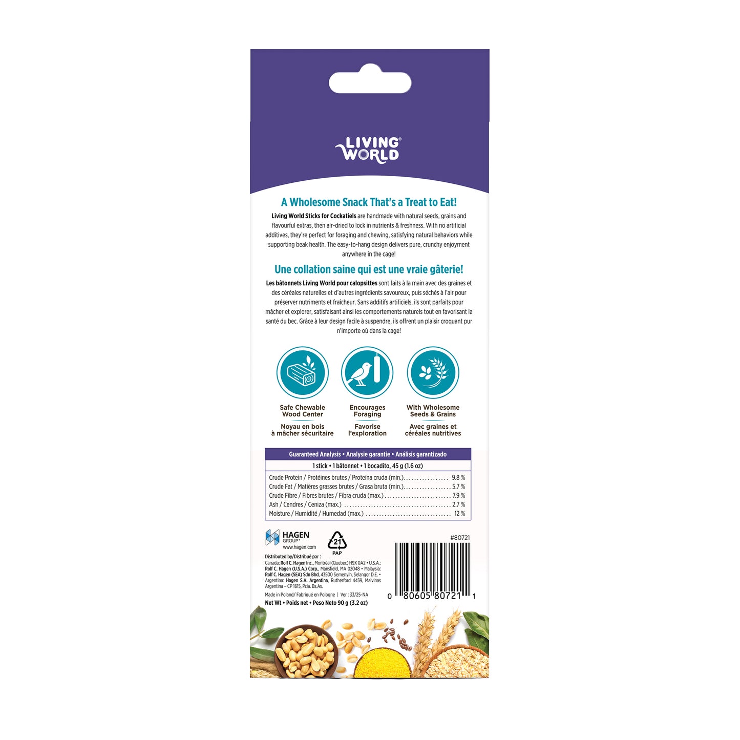 Living World Sticks - Cockatiel Treat - Nut Crunch