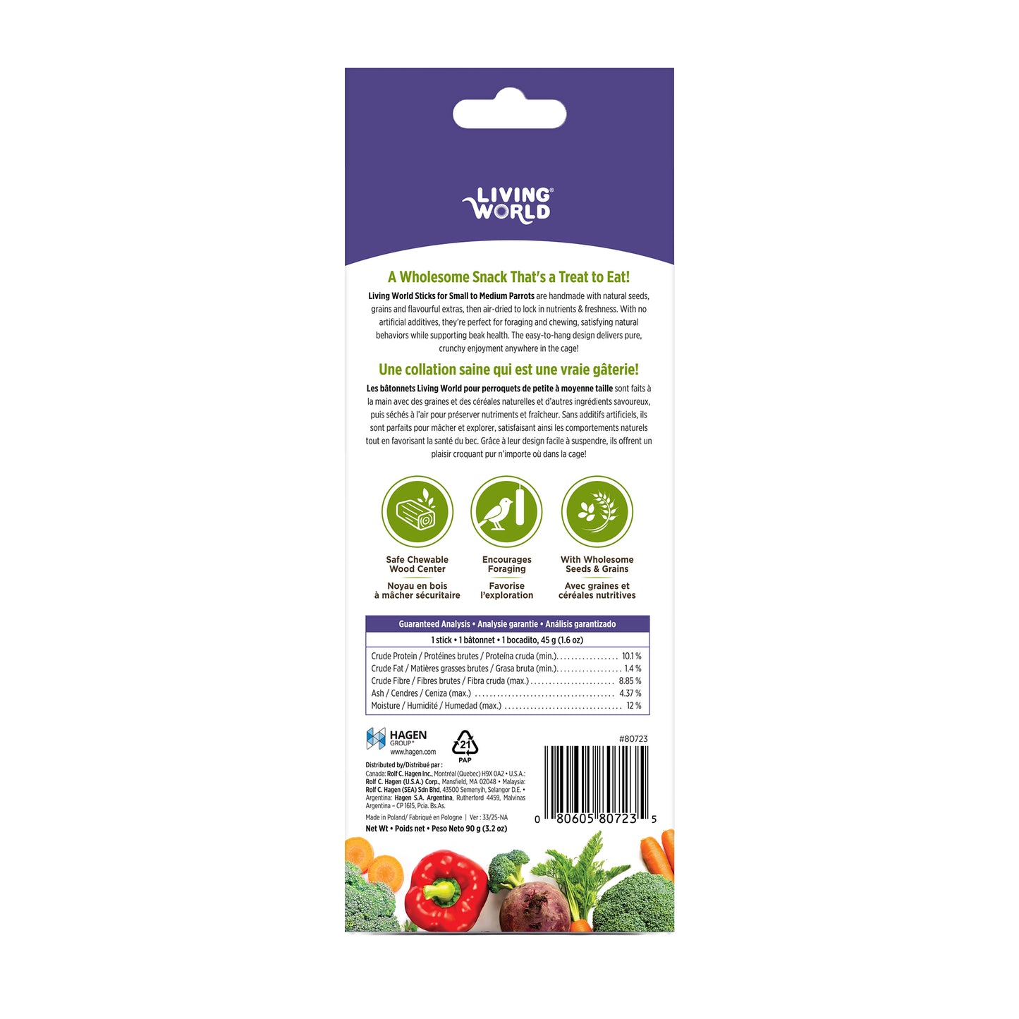 Living World Sticks - Parrot Treat - Veggie Patch