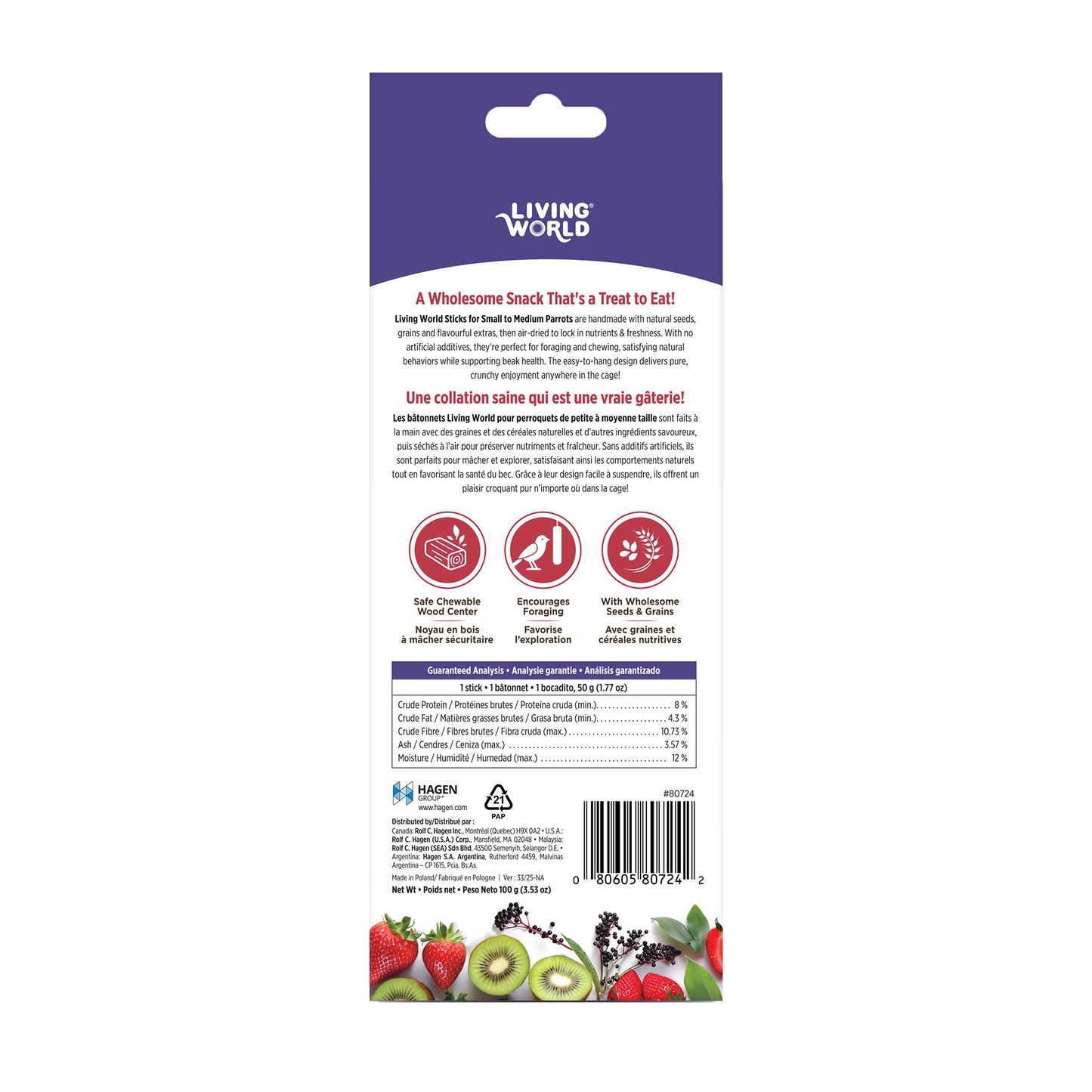 Living World Sticks - Parrot Treat - Fruit Melody