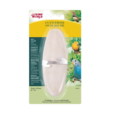 Living World Cuttlebone with Holder, Small (5in)