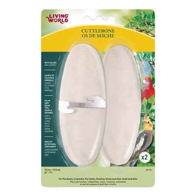 Living World Cuttlebone with Holder, Large (6-7in)
