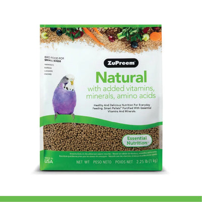 - ZuPreem Natural with Added Vitamins, Minerals, Amino Acids for Small Birds
