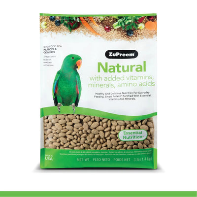 ZuPreem Natural with Added Vitamins, Minerals, Amino Acids for Parrots & Conures