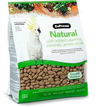 ZuPreem Natural with Added Vitamins, Minerals, Amino Acids for Large Birds