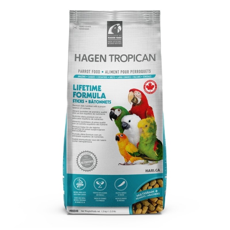 HARI Tropican Lifetime Formula Parrot Food Sticks